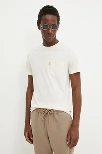Superdry t-shirt bawełniany męski kolor beżowy gładki M1012037A-C6T - Koszulki męskie - miniaturka - grafika 1
