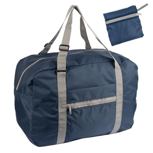 WEDO BAGTOGO Torba podróżna – składana torba podróżna (35 l), wodoodporny i lekki nylon, regulowane paski do noszenia, wodoodporne zamki błyskawiczne, taśma do mocowania wózka, niebieska, niebieski