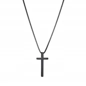 Łańcuszki - Czarny Naszyjnik Vintage Krzyżyk Krzyż Łańcuszek STAL Punk Gothic - miniaturka - grafika 1
