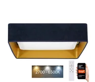 Lampy sufitowe - Brilagi-Ściemnialne światło LED VELVET SQUARE LED/36W/230V Wi-Fi Tuya+RC ciemno niebieski - miniaturka - grafika 1