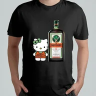 Koszulki męskie - KOSZULKA Z NADRUKIEM MĘSKA T-SHIRT HELLO KITTY JAGERMEISTER MEM r. L #9 - miniaturka - grafika 1