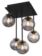 Lampy sufitowe - Globo Jorge 56136-5D plafon lampa sufitowa 5x28W G9 dymiony/czarny - miniaturka - grafika 1