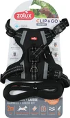 Szelki dla psów - ZOLUX Zestaw szelki + smycz dla psa CLIP&GO S czarny - miniaturka - grafika 1