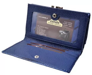 Portfel Damski Skórzany GREGORIO 14 cm Klamra i Klapka Skóra Naturalna Lakierowany GF-108 NIEBIESKI RFID 14 x 9 x 4 [cm] - Portfele - miniaturka - grafika 3