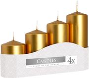 Świece - Bispol świeca walec 50 metalik złota 4szt - miniaturka - grafika 1
