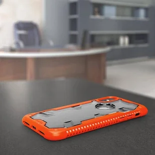 Zizo Proton Case Pancerne etui iPhone X ze szkłem 9H na ekran (Orange/Trans Clear) - Etui i futerały do telefonów - miniaturka - grafika 2
