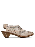 Półbuty damskie - Rieker Czółenka CEO-46778-64 Beżowy - miniaturka - grafika 1