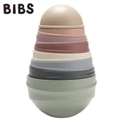 Zabawki sensoryczne - Bibs Wobbly Tower Pastel Rainbow Wieża Dwustronna Wielofunkcyjna Z Grzechotką - miniaturka - grafika 1