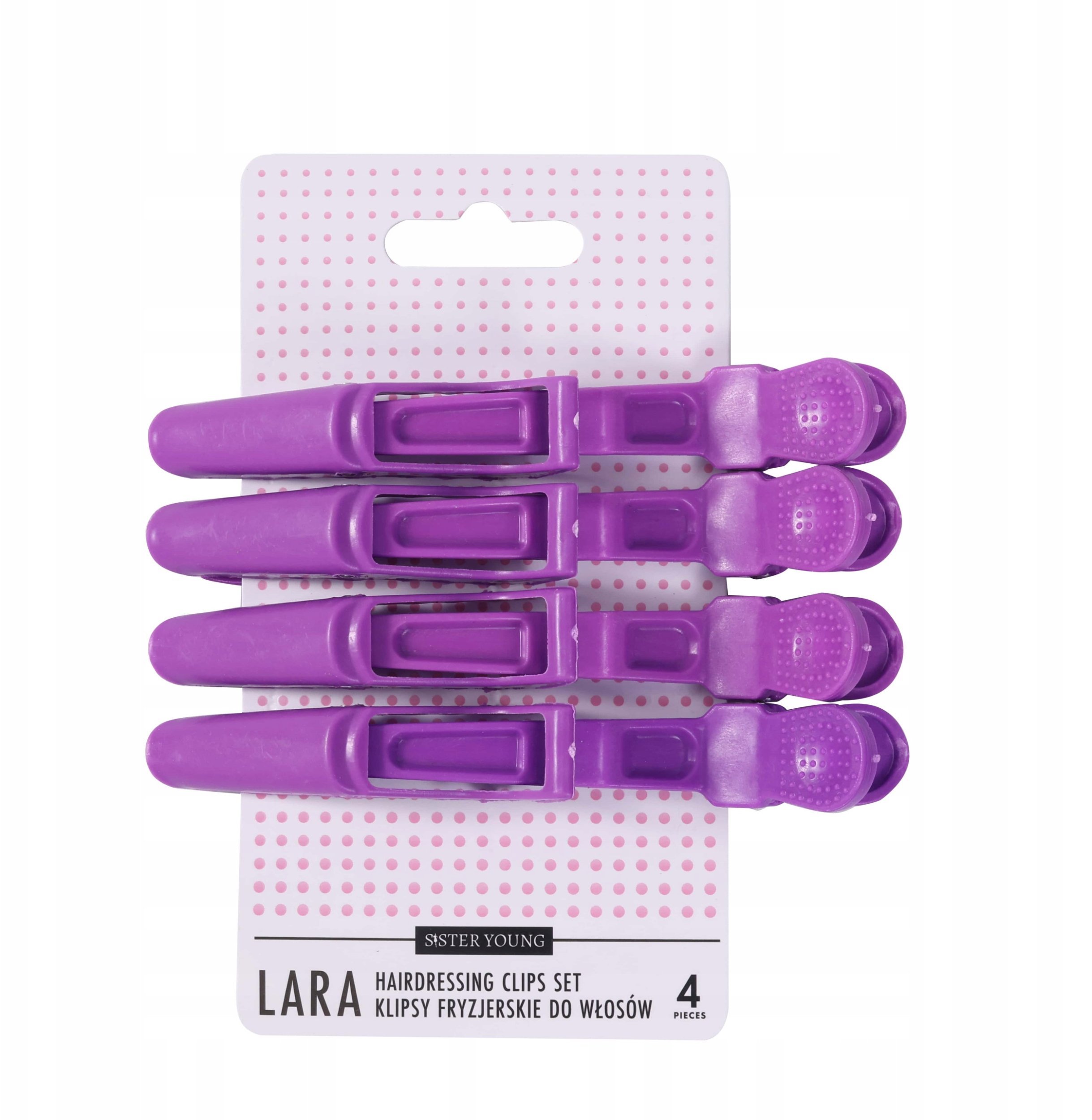 SISTER YOUNG_Lara Hairdressing Clips Set klipsy fryzierskie do włosów Violet 4szt