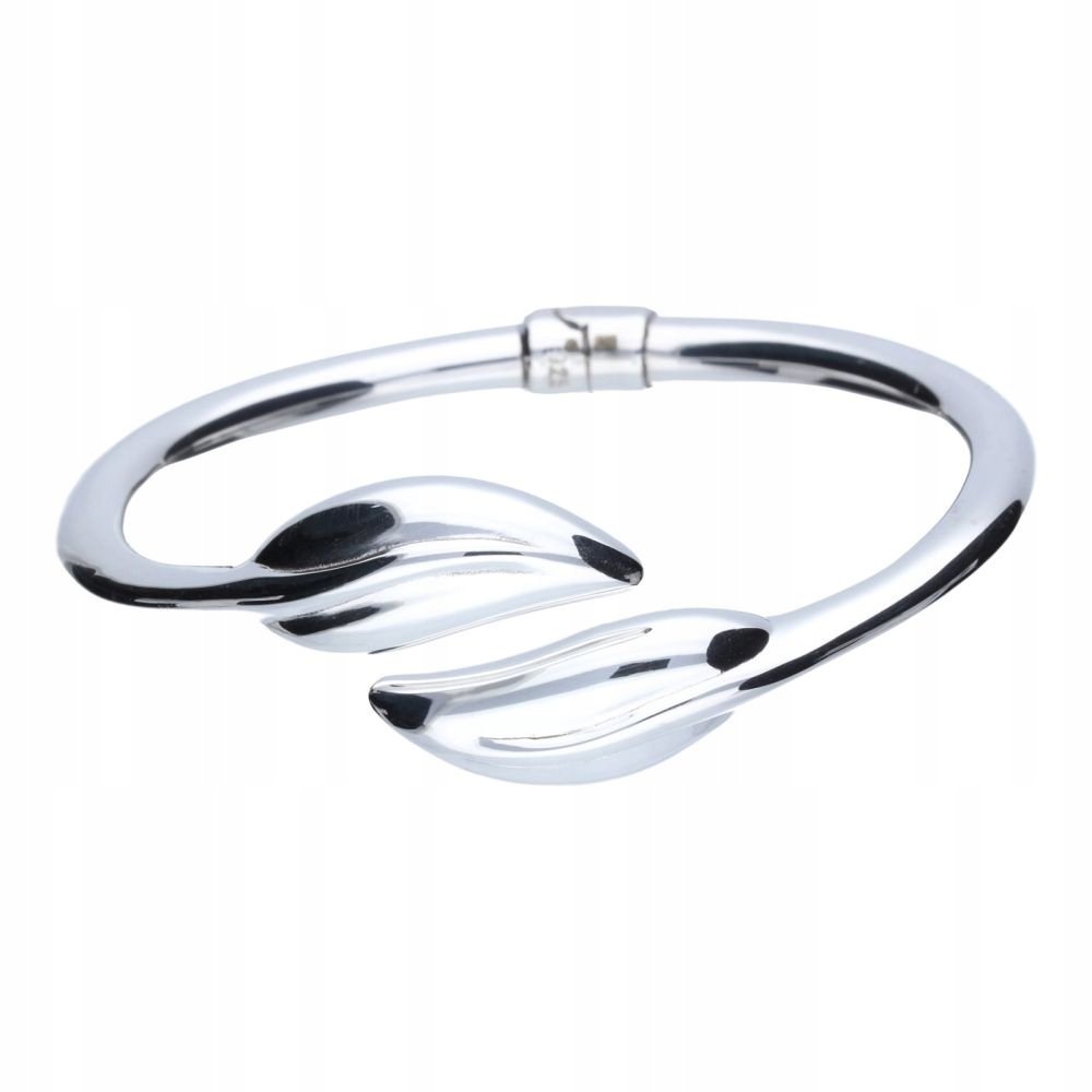 Bransoleta bangle otwarta srebro próby 925 liście na prezent 11.60 g