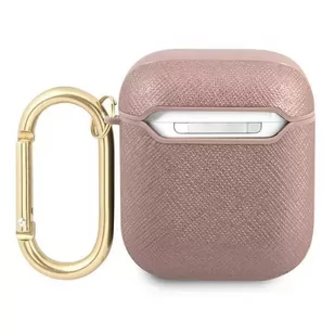 Guess GUA2SASMP AirPods cover różowy/pink Saffiano Script Metal Collection - Akcesoria do słuchawek - miniaturka - grafika 2