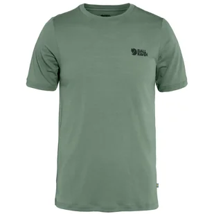 Koszulka męska Fjällräven Abisko Wool Logo SS M Rozmiar: L / Kolor: zielony - Koszulki sportowe męskie - miniaturka - grafika 1