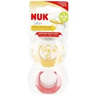Smoczki uspokajające - Nuk Smoczek uspokajający lateksowy 18-36m Star 10737046 2 szt. - miniaturka - grafika 1