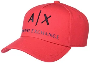 A|X ARMANI EXCHANGE czapka z daszkiem dla mężczyzn, czerwony i czarny, jeden rozmiar, czerwony i czarny, jeden rozmiar, czerwony i czarny, rozmiar uniwersalny - Czapki damskie - miniaturka - grafika 1