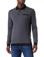 Koszule męskie - bugatti Męska koszula polo 8131-25082, ciemnoszara, standardowa - miniaturka - grafika 1