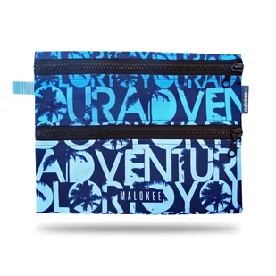 Kosmetyczka podróżna Zippak saszetka dwukomorowa niebieska - Nerki - miniaturka - grafika 1