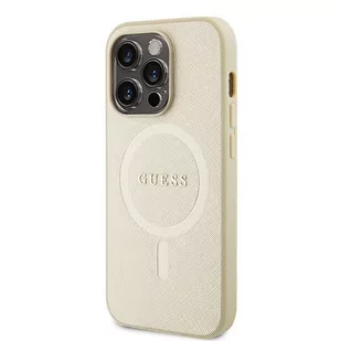 Guess GUHMP15XPSAHMCB iPhone 15 Pro Max 6.7" złoty/gold hardcase Saffiano MagSafe - Etui i futerały do telefonów - miniaturka - grafika 2