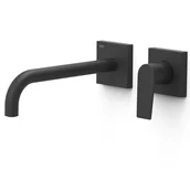 Baterie umywalkowe - Element naścienny do podtynkowego korpusu baterii umywalkowej Tres Project czarny mat 21130022NM - miniaturka - grafika 1