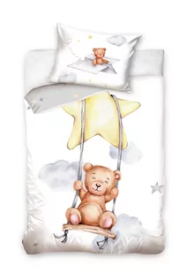 Pościel 100x135 do łóżeczka Misiu Miś na huśtawce - Pościel dla dzieci - miniaturka - grafika 1