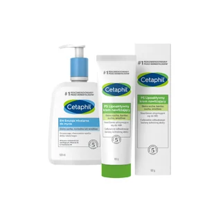 Cetaphil Zestaw kosmetyków: EM Emulsja Micelarna, 500 ml + PS Lipoaktywny Krem nawilżający 100 g - Zestawy kosmetyków damskich - miniaturka - grafika 1