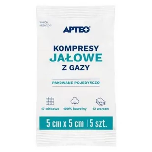 SYNOPTIS PHARMA Kompresy jałowe 5x5cm, 17-nitkowy 5 sztuk Wysyłka kurierem tylko 10,99 zł - Apteczki i materiały opatrunkowe - miniaturka - grafika 1