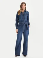 Kombinezony - Guess Jeans Kombinezon W5BD97 D0026 Granatowy Wide Leg - miniaturka - grafika 1