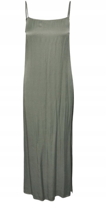 PIECES DŁUGA SUKIENKA NA RAMIĄCZKACH GŁADKA ZIELONA S XQA