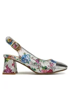 Sandały damskie - Laura Vita Sandały Hicmimo 09 Srebrny - miniaturka - grafika 1