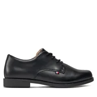 Buty dla chłopców - Półbuty Tommy Hilfiger Low Cut Lace Up Shoe T3B4-33174-1355 Czarny - miniaturka - grafika 1