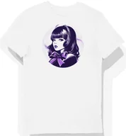 Koszulki męskie - Koszulka męska biała z nadrukiem purpurowej kokardy JPop M - miniaturka - grafika 1