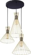 Lampy sufitowe - TK Lighting TKLIGHTING Sahara 3351 lampa wisząca zwis 3x60W E27 czarna/złota - miniaturka - grafika 1