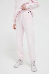 Spodnie damskie - Champion spodnie dresowe kolor różowy gładkie - grafika 1