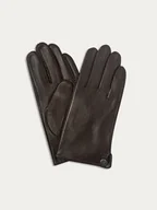 Rękawiczki - Skórzane Rękawiczki Męskie Montreal Brązowe xl - miniaturka - grafika 1