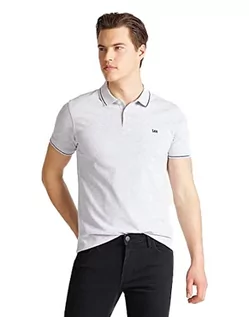 Koszulki męskie - Lee Koszulka męska Pique Polo Sharp Grey Mele, Sharp Grey Mele, 3XL - grafika 1