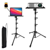 Statywy fotograficzne - Statyw stojak uniwersalny na rzutnik projektor laptopa z uchwytem do telefonu taca przenośny Stand 15kg Czarny - miniaturka - grafika 1