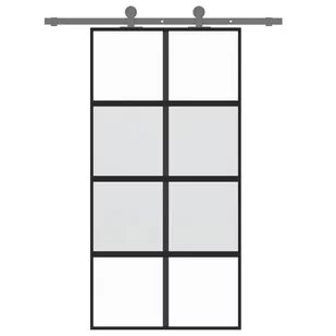 Drzwi przesuwne, czarne, 102,5x205cm, szkło hartowane aluminium 8721012120587 - Drzwi wewnętrzne - miniaturka - grafika 4