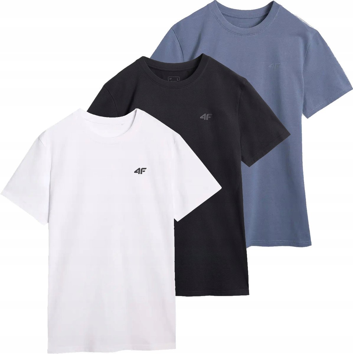 Koszulka 4F męska t-shirt zestaw sportowy bawełna komplet 3-PAK r. L