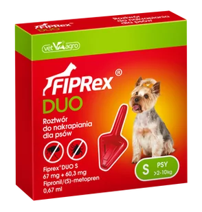 Vet-Agro VET-AGRO Fiprex DUO S 67 mg + 60,3 mg roztwór do nakrapiania dla psów 44878-uniw - Artykuły przeciw pasożytom - miniaturka - grafika 1