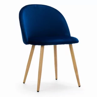 krzesło MODENA tapicerowane welurowe granatowe - Krzesła - miniaturka - grafika 1