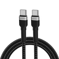 Kable USB - Kabel przewód w oplocie USB-C - USB-C PD 65W 1m czarny - miniaturka - grafika 1