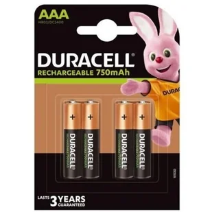 Duracell Akumulator AAA/HR3 750mAh 4szt blistr AZDURUA3LR30001 [7584698] - Ładowarki i akumulatory - miniaturka - grafika 1