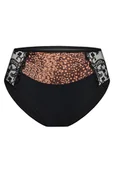Majtki damskie - Vena VF-473 figi wysokie z koronkowymi wstawkami cynamon-czarny - miniaturka - grafika 1
