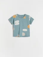 Bluzki dla niemowląt - Reserved - T-shirt oversize z nadrukiem - ciemny turkus - miniaturka - grafika 1
