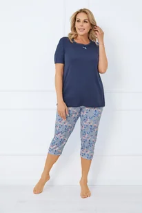 Piżama damska krótki rękaw, 3/4 spodnie Amara - Italian Fashion - Piżamy damskie - miniaturka - grafika 1
