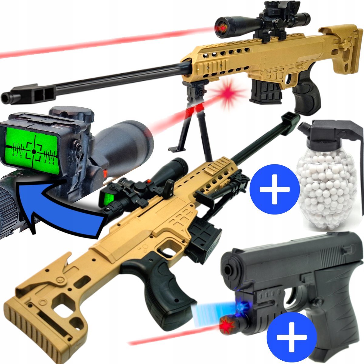 Karabin Snajperka na Kulki Barrett M82 +laser +kolimator +pistolet +granat