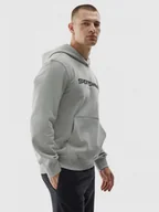 Bluzy sportowe męskie - Męska bluza dresowa nierozpinana z kapturem 4F 4FWAW24TSWSM1259 - szara - miniaturka - grafika 1
