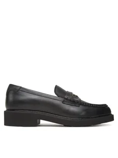 Tommy Hilfiger Lordsy Crest Squarish Toe Penny Loafer FW0FW08633 Czarny - Półbuty damskie - miniaturka - grafika 1