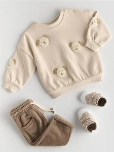 Reserved - Bluza z haftem - beżowy - Bluzki dla niemowląt - miniaturka - grafika 1