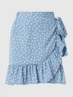 Spódnice - Spódnica mini w stylu kopertowym model ‘ONLOLIVIA AOP WRAP SKIRT’ - miniaturka - grafika 1
