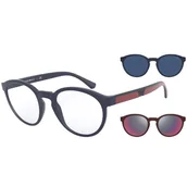 Okulary korekcyjne, oprawki, szkła - Emporio Armani 4152 56691W 52 z nakładką przeciwsłoneczną - miniaturka - grafika 1